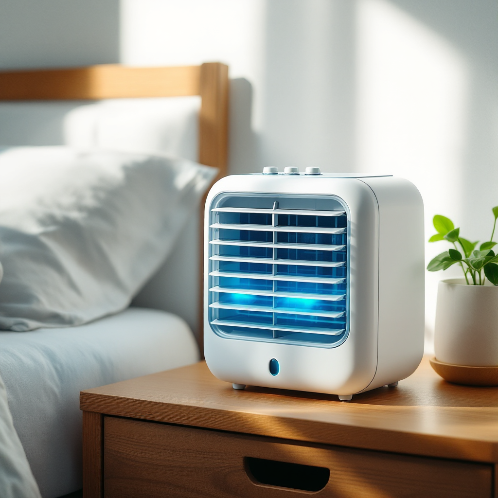 Frost7 on a bedside table